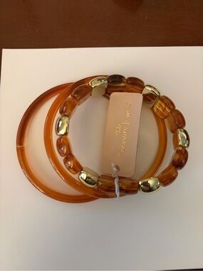Treasure Jewels Amber Brown Bracelet Trio